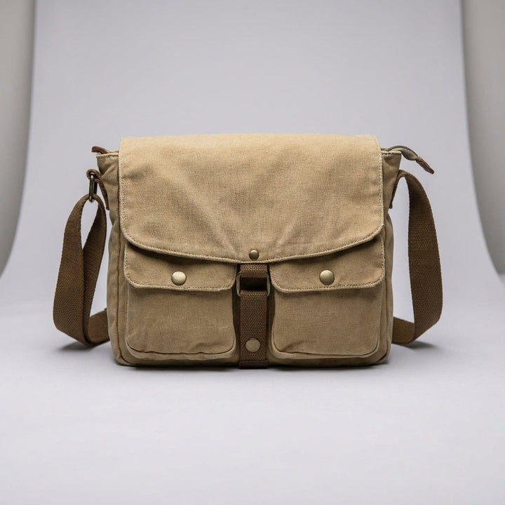 Kompakt vardagsväska, vintage kanvas messengerbag. Smidig unisex crossbodyväska för nödvändigheter.