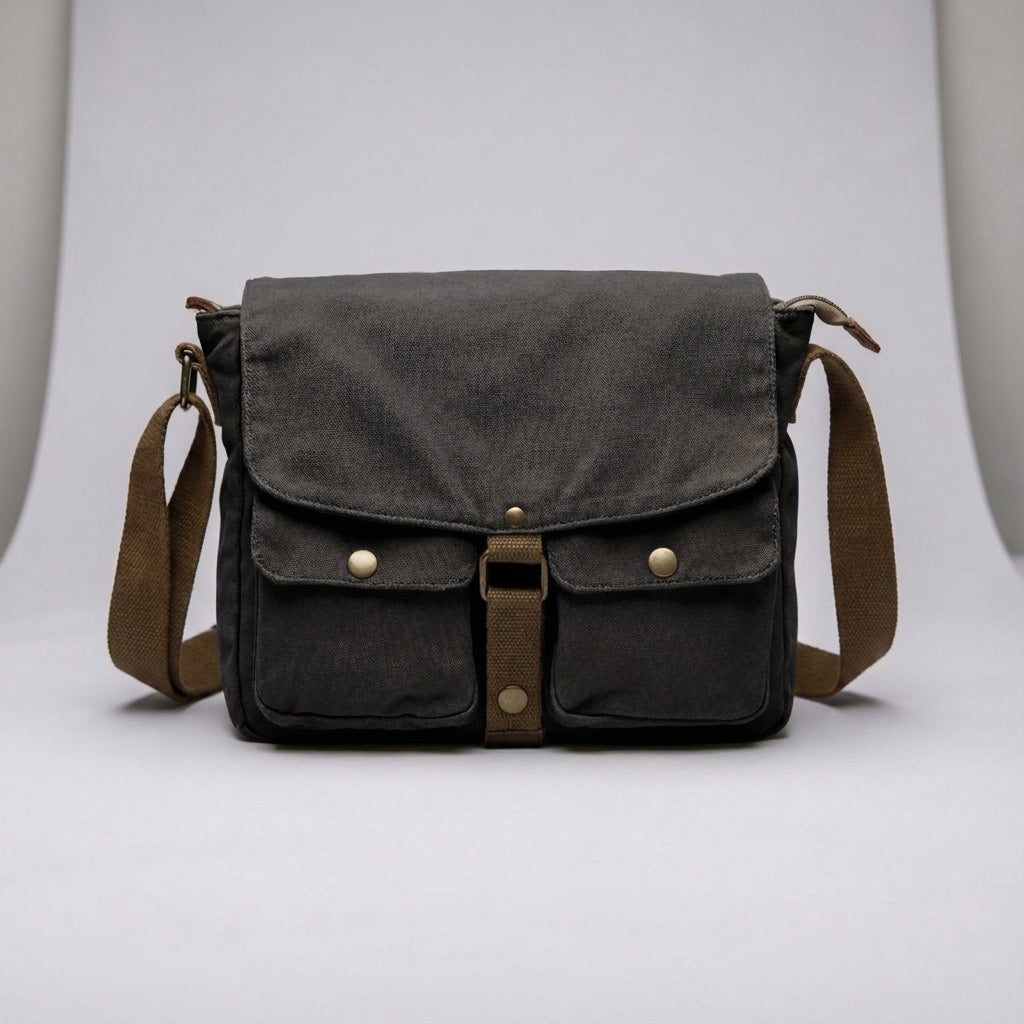 Carryforge vintage kanvasväska. Unisex crossbodyväska, en hållbar messengerbag för smidig vardag.