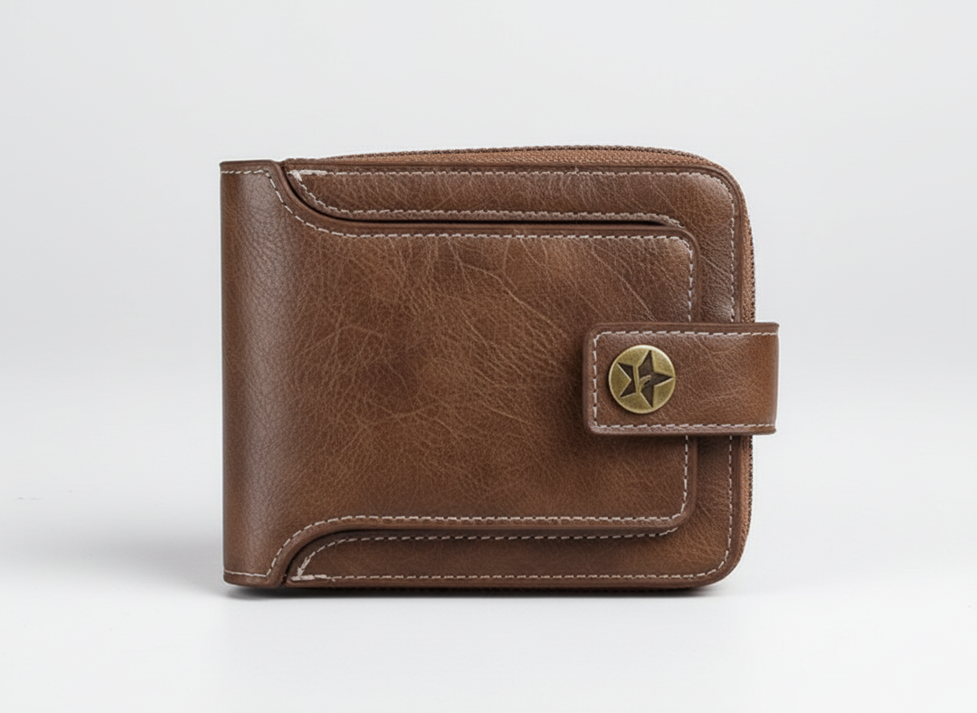 Unisex vintage kortplånbok i PU-läder. Kompakt plånbok med korthållare för vardagsbruk.