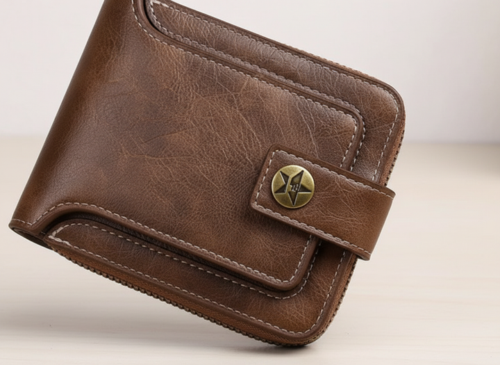 Elegant vintage PU-läder plånbok, en tidlös unisex accessoar och idealisk gåva.