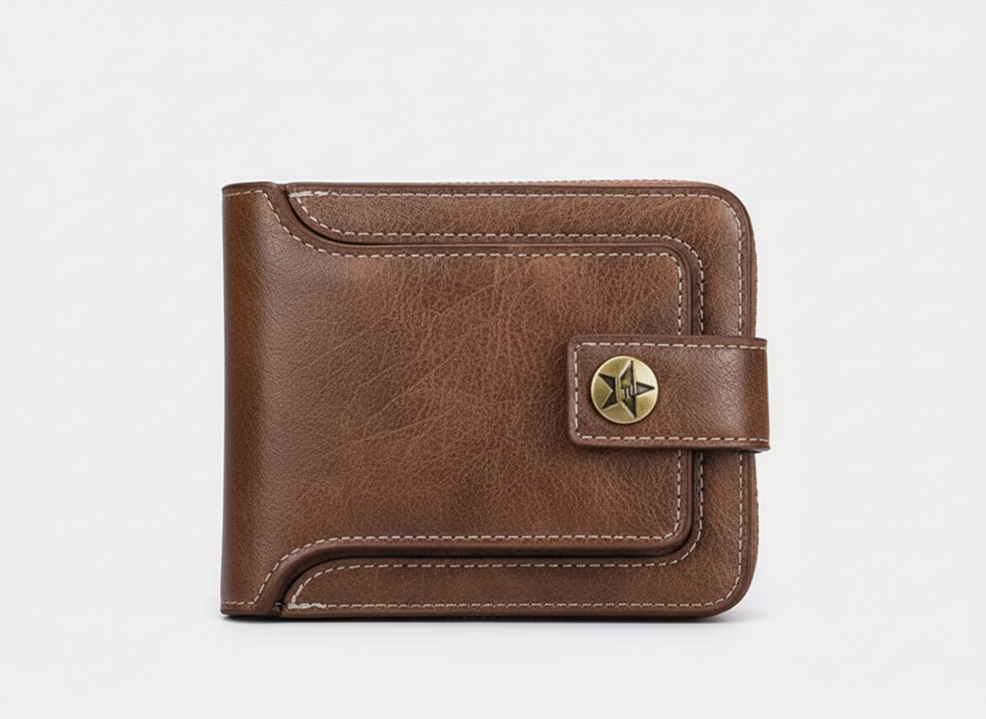 Stilren unisex vintage kortplånbok i PU-läder, en kompakt och elegant accessoar.