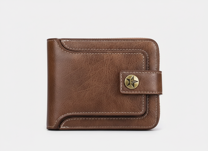 Stilren unisex vintage kortplånbok i PU-läder, en kompakt och elegant accessoar.