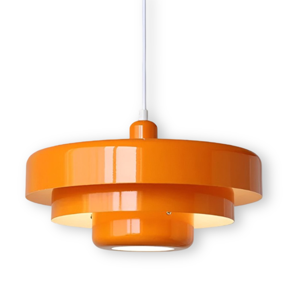 Vintage skandinavisk taklampa i aluminium, design för modern heminredning.