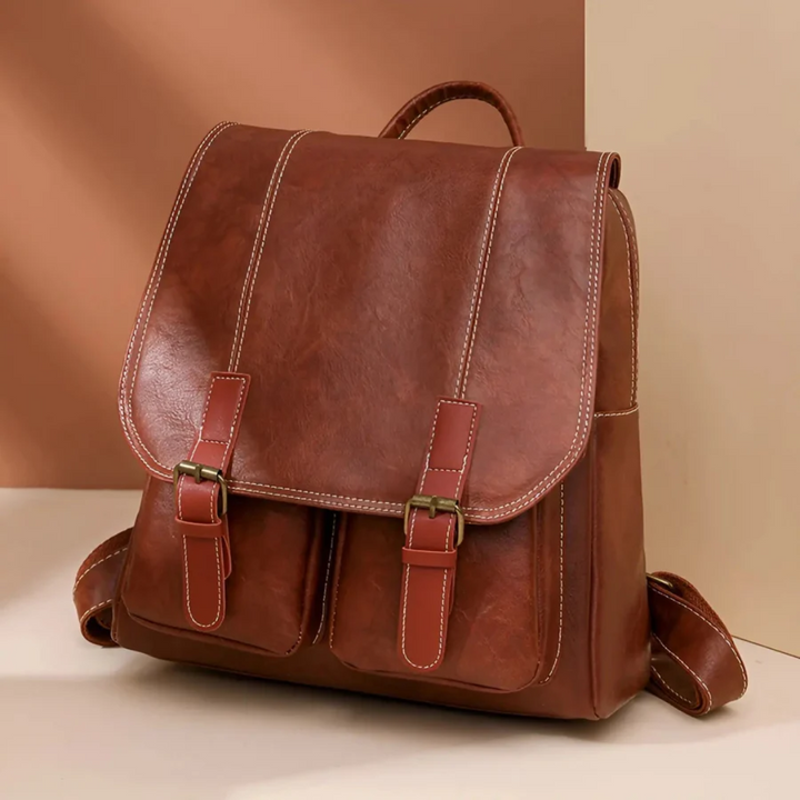 Retro unisex ryggsäck i svart, perfekt som reseryggsäck eller dagspack med smarta fack.