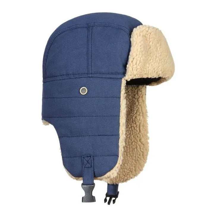 Vintermössa i fleece med öronvärmare för herr och dam, varm och trendig, finns i brun, grön, marinblå och svart.