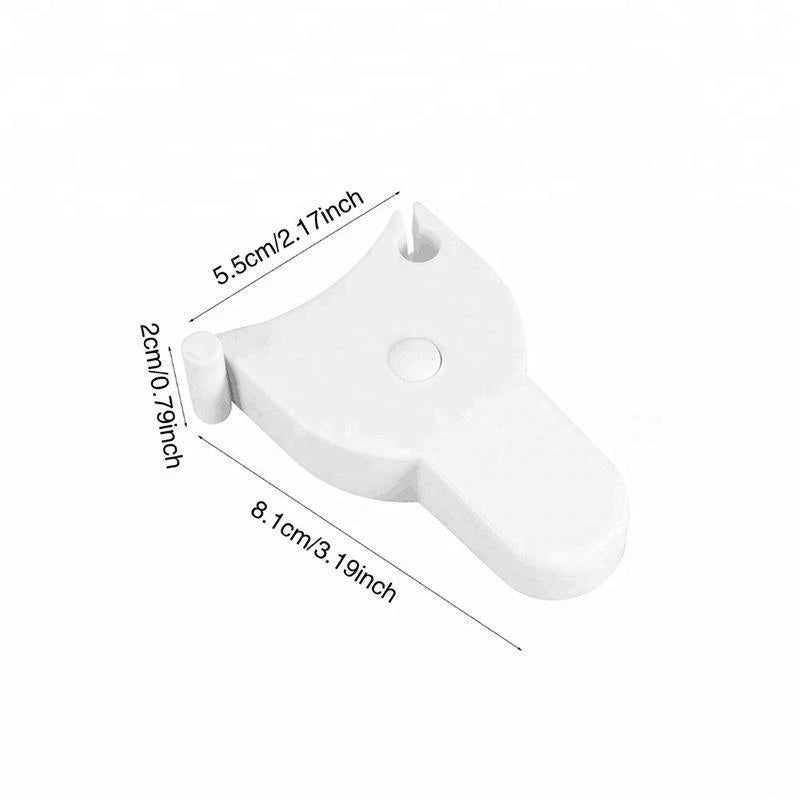 "Vit automatiskt rullband för kropps- och omkretsmätning, ergonomisk design för exakt midja och kroppsdelmätning."