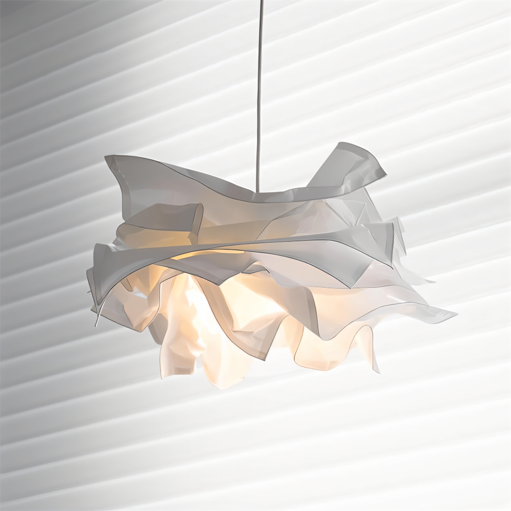 Enkel och elegant vit papperslampa, en DIY pendellampa som förhöjer inredningen.