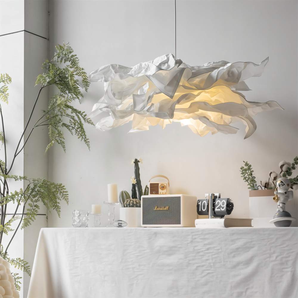 Skapa din egen konstnärliga vita papperslampa, en unik DIY taklampa för hemmet.