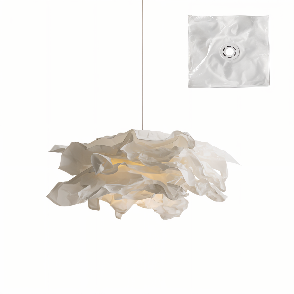 Skandinaviskinspirerad vit papperslampa, DIY taklampa för ljus och luftig känsla.
