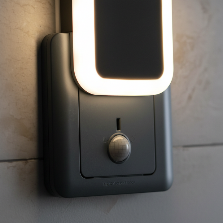 Automatisk rörelsesensor från Lightify, optimerad för smarthem och effektiv energianvändning med LED-ljus.