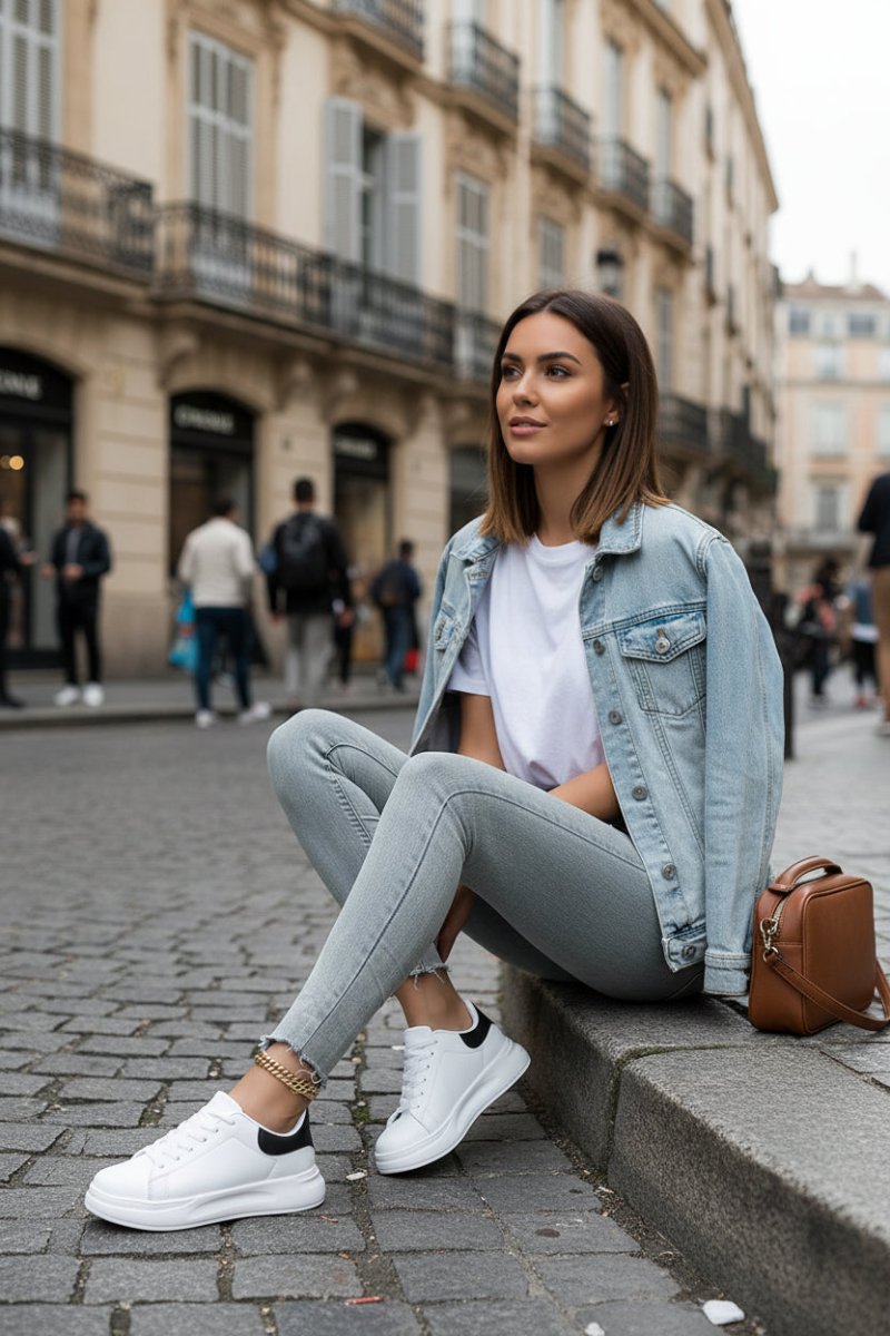 Stilrena vita lågskor för dam, Scarlett design, ger en modern touch till varje outfit.