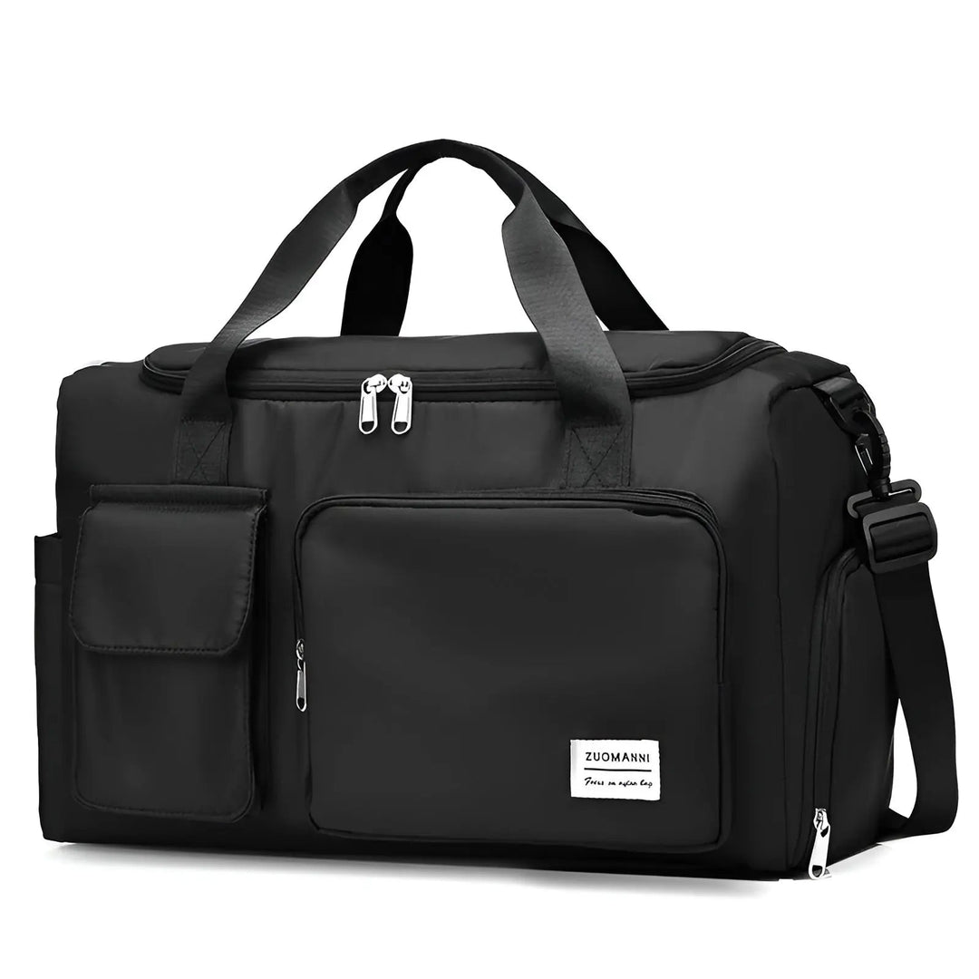 Stilren VoyagePro resväska, vattentät, framifrån med alla detaljer synliga.