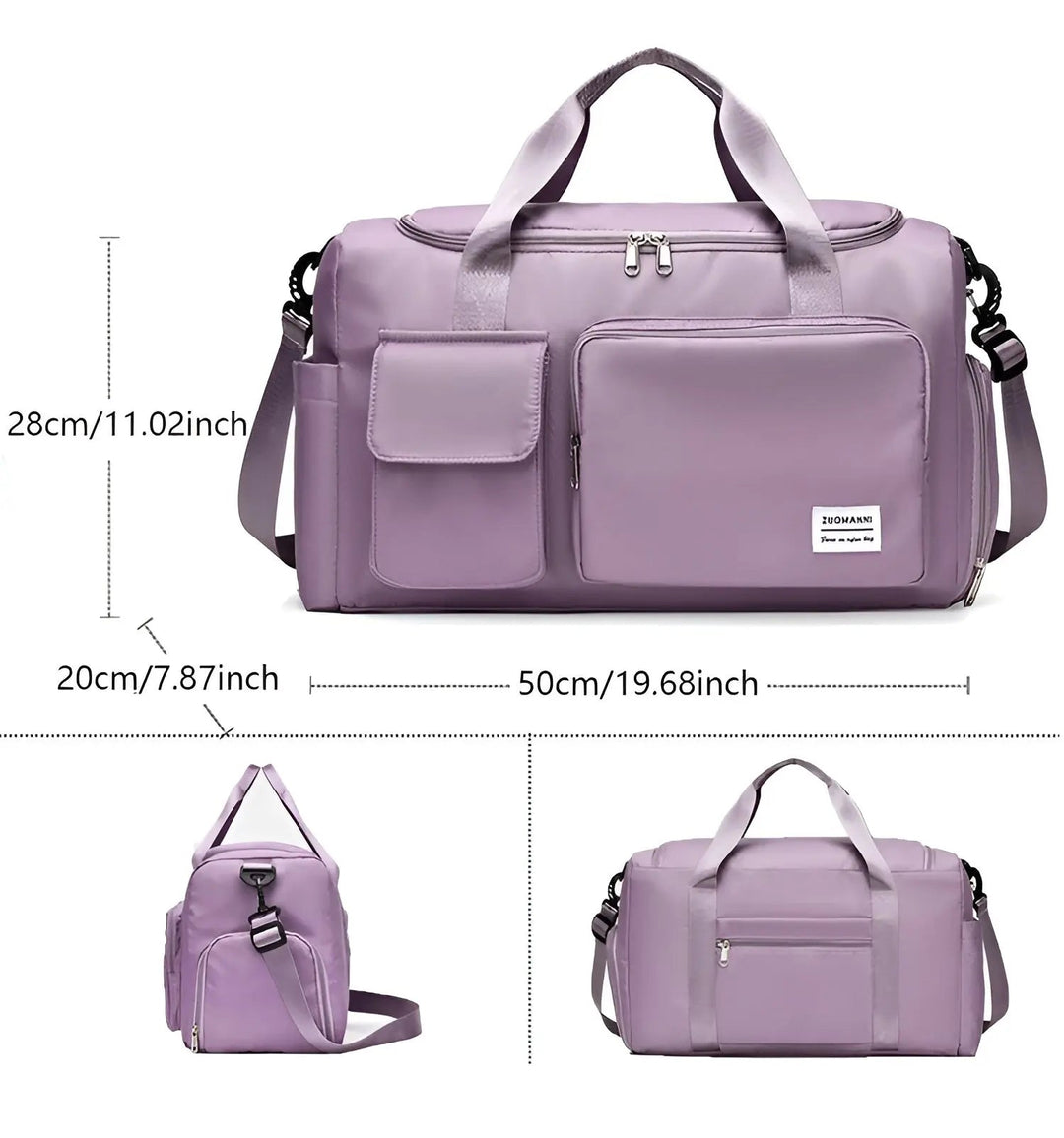 Unisex träningsväska VoyagePro, rymlig med flera fack, vattentät design.