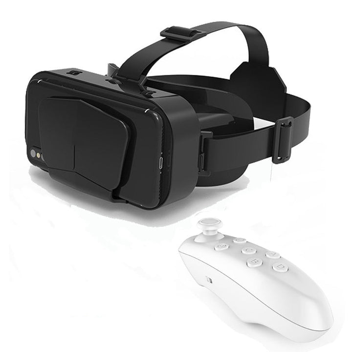 VR panoramaglasögon med Bluetooth, IMAX-ljud; stora svarta linser, justerbara huvudramar, kompakt och hopfällbar design