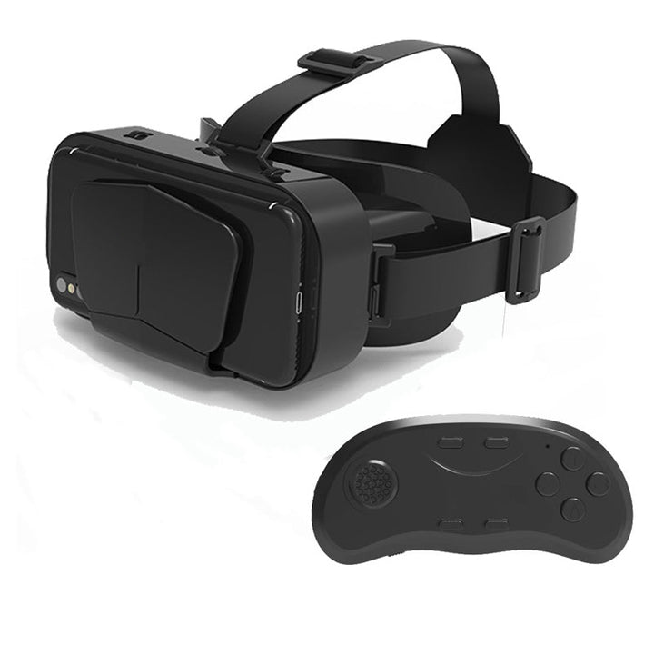 VR panoramaglasögon med Bluetooth, IMAX-ljud; stora svarta linser, justerbara huvudramar, kompakt och hopfällbar design