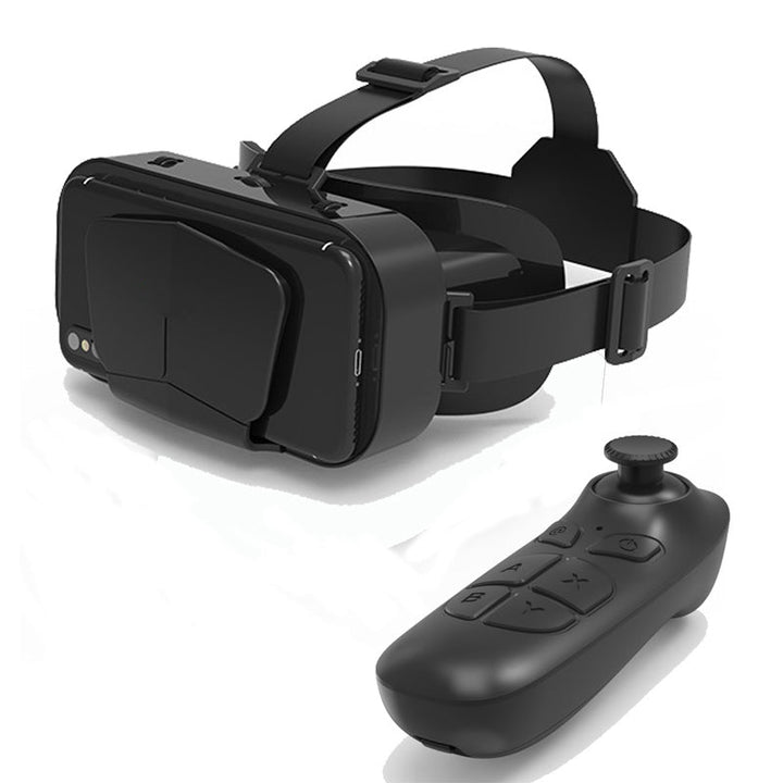VR panoramaglasögon med Bluetooth, IMAX-ljud; stora svarta linser, justerbara huvudramar, kompakt och hopfällbar design