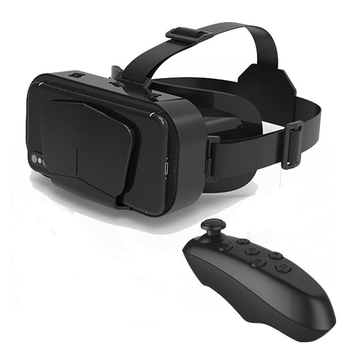 VR panoramaglasögon med Bluetooth, IMAX-ljud; stora svarta linser, justerbara huvudramar, kompakt och hopfällbar design