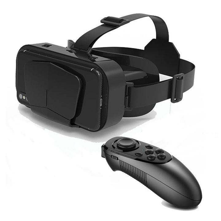VR panoramaglasögon med Bluetooth, IMAX-ljud; stora svarta linser, justerbara huvudramar, kompakt och hopfällbar design