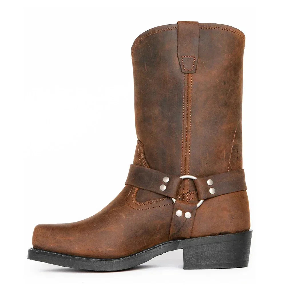 Kaffefärgad herr cowboyboot i slittålig design