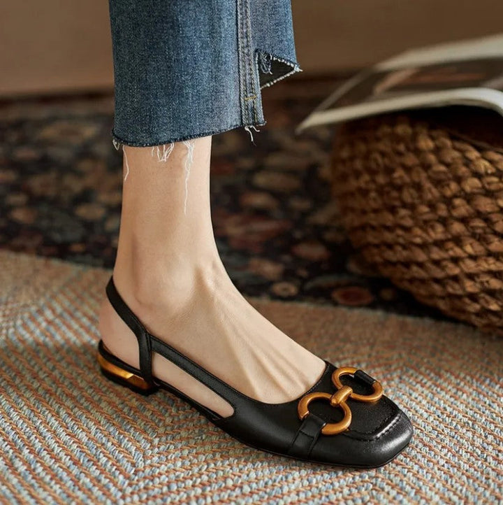 Martine slingback-loafers med stabil blockklack för dam i elegant design
