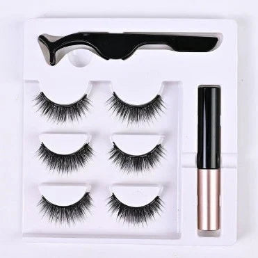 Komplett kit för ögonfransförlängning med magneter och eyeliner
