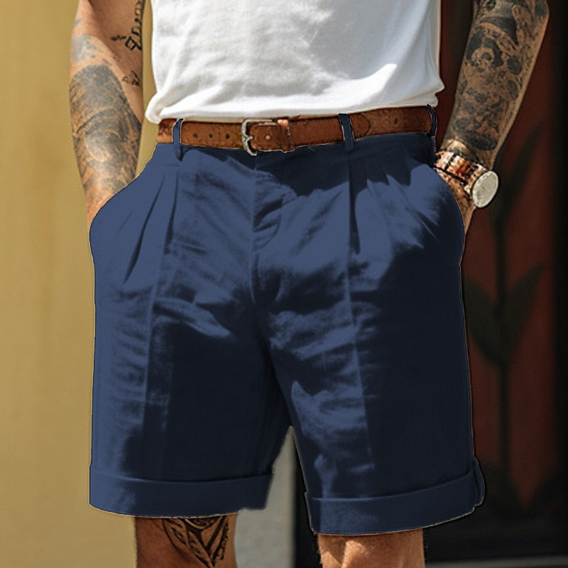 Herrshorts i blått med klassisk design