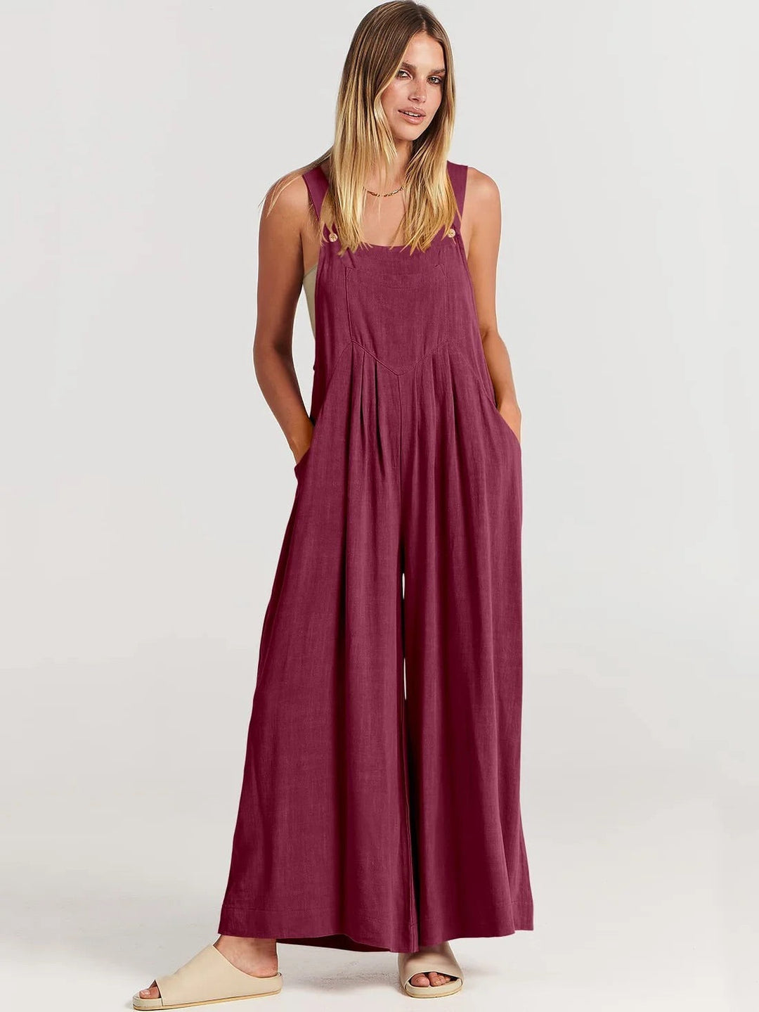 Jumpsuit med vida ben i plusstorlek