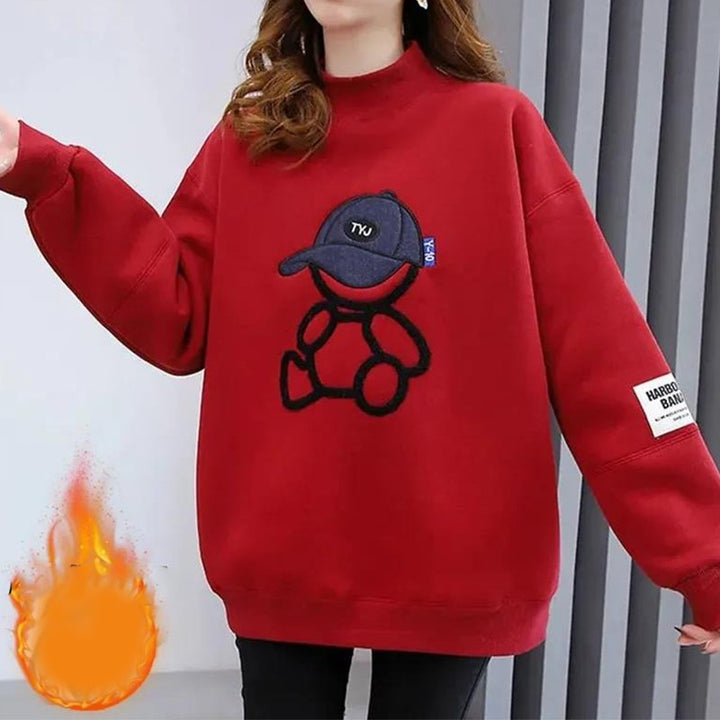 Dam Broderad Långärmad Sweatshirt