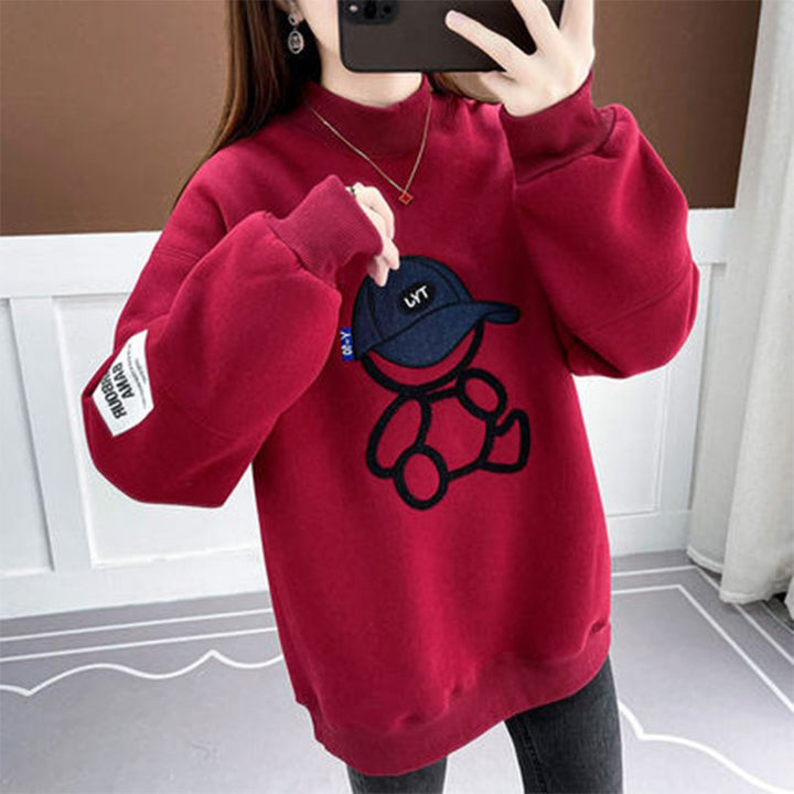 Dam Broderad Långärmad Sweatshirt