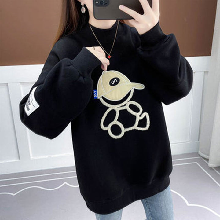 Dam Broderad Långärmad Sweatshirt