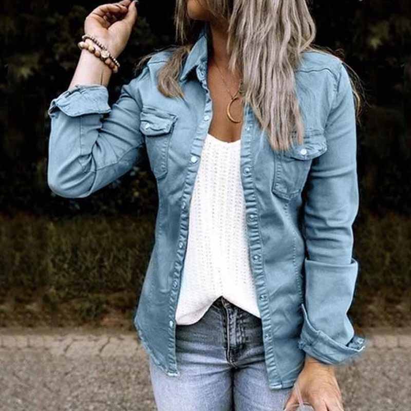Plisserad Jeansjacka