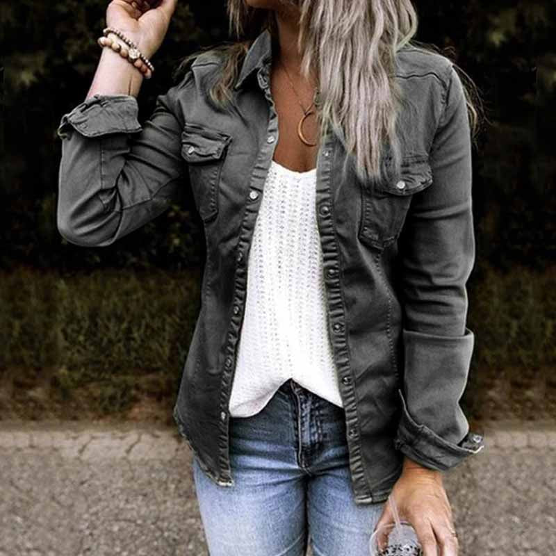 Plisserad Jeansjacka