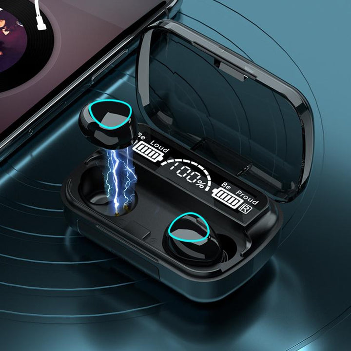 Trådlösa Bluetooth-hörlurar med LED-skärm