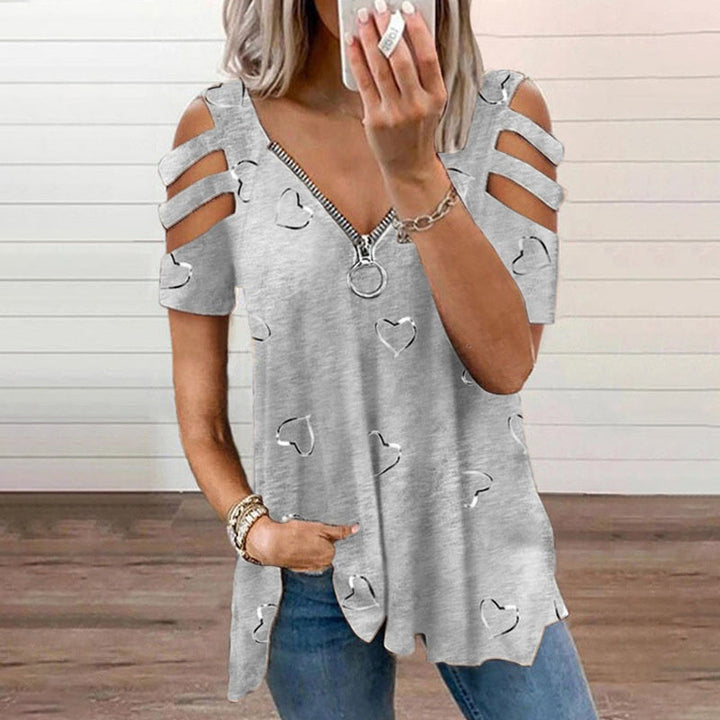 WTZ V-hals med dragkedja t-shirt