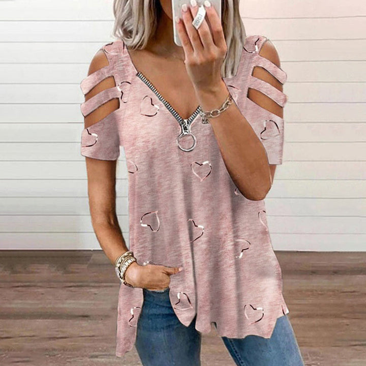 WTZ V-hals med dragkedja t-shirt