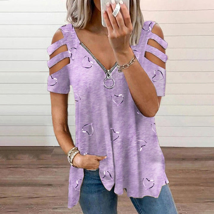 WTZ V-hals med dragkedja t-shirt