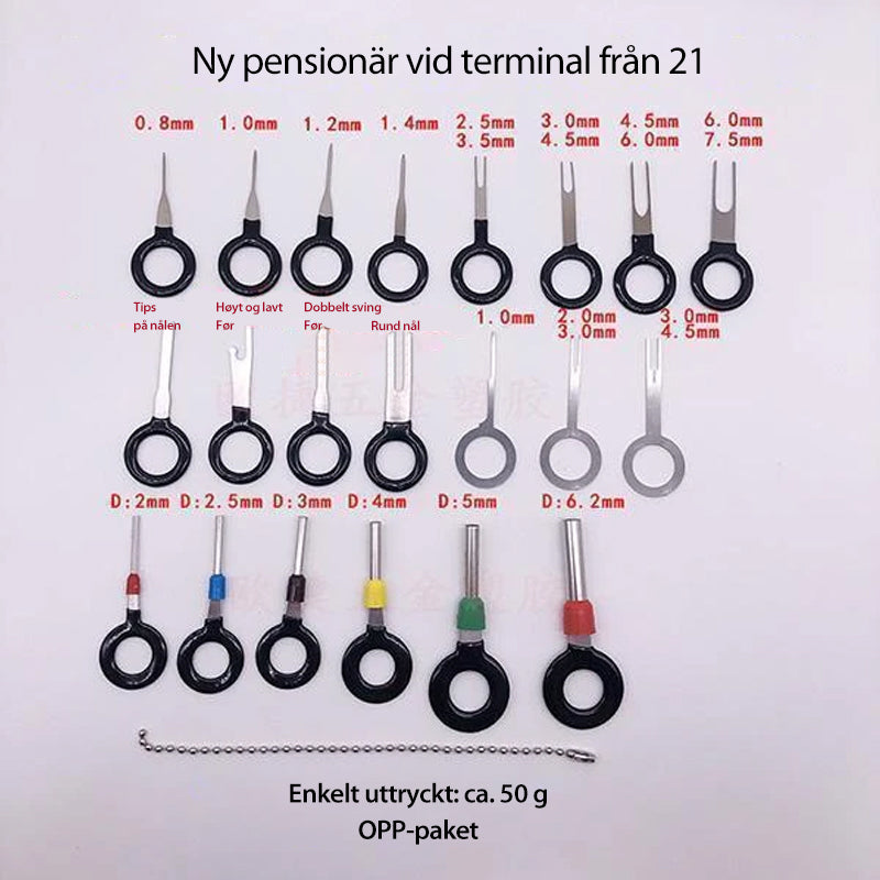 Professionellt verktygsset för borttagning av bilterminaler