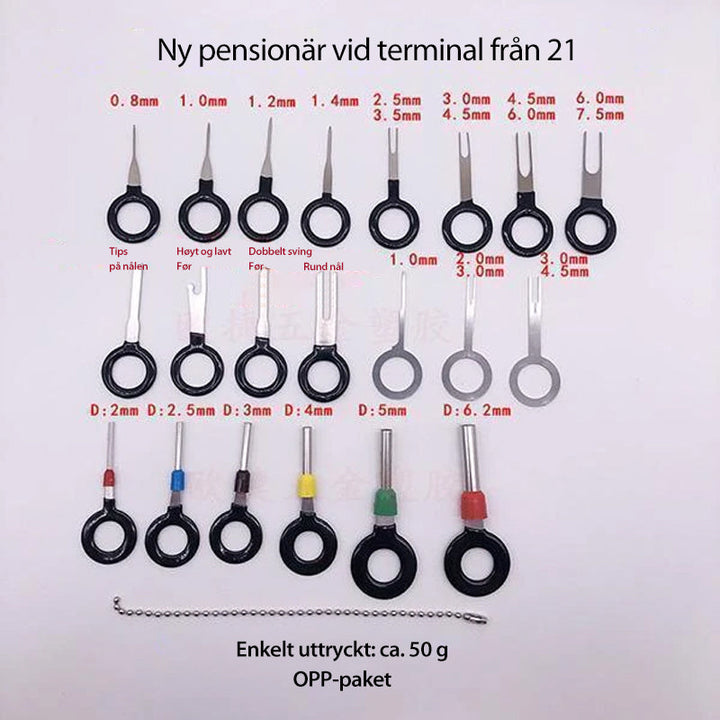 Professionellt verktygsset för borttagning av bilterminaler
