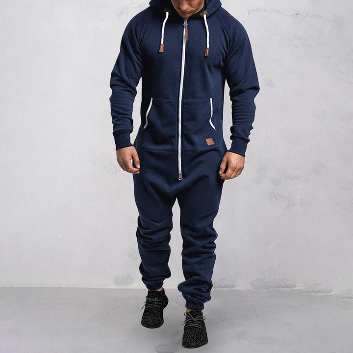 Herr - Mysig Fleeceoverall med Huva