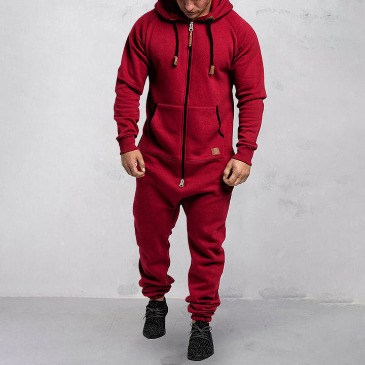 Herr - Mysig Fleeceoverall med Huva