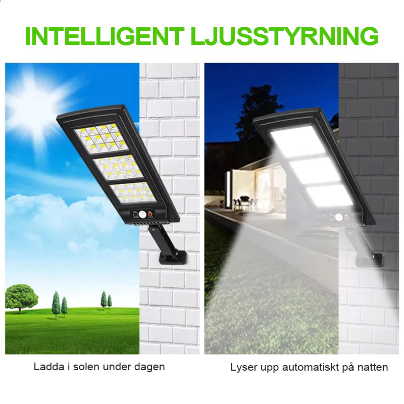 Fjärrstyrd Gatlykta med Solcell & Rörelsesensor