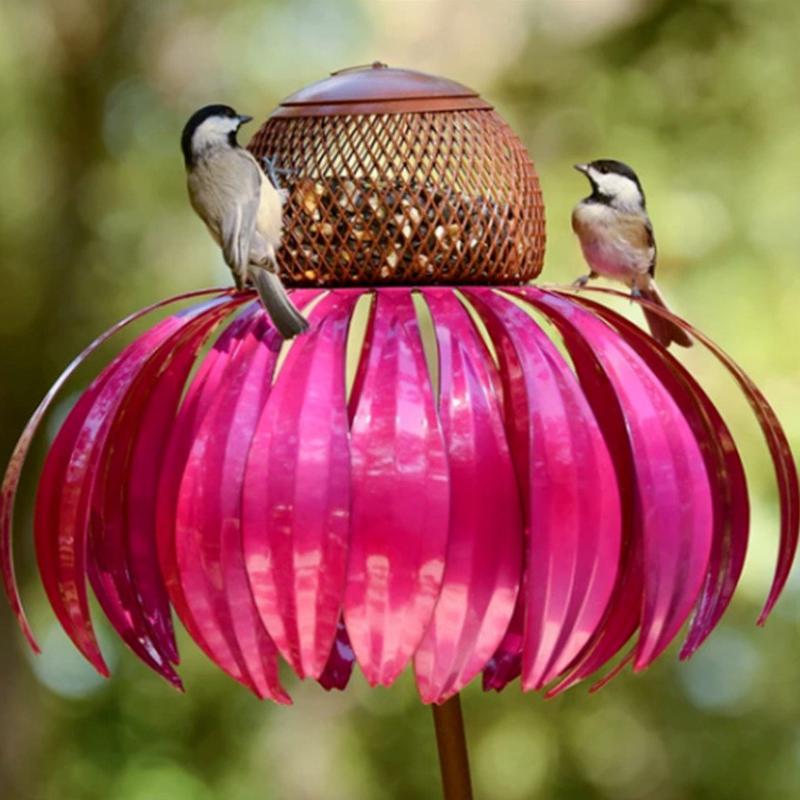 Coneflower Fågelmatare - Dekorativ Trädgårdsdekoration