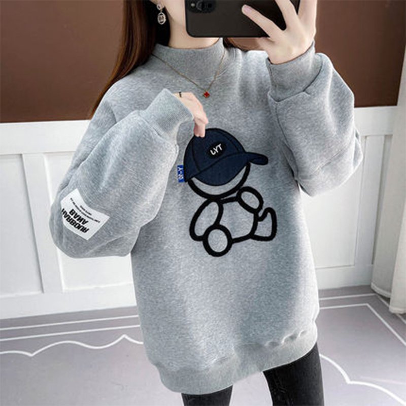 Dam Broderad Långärmad Sweatshirt