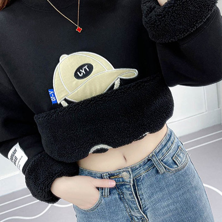 Dam Broderad Långärmad Sweatshirt