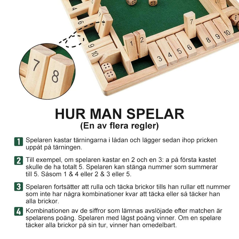 Brädspel i trä för barn och familj