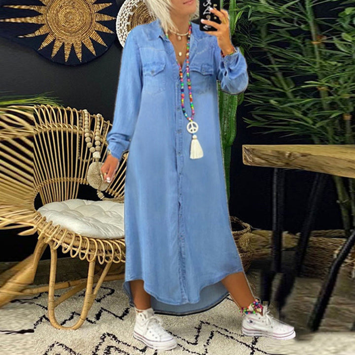 Damklänning i Enfärgad Denim
