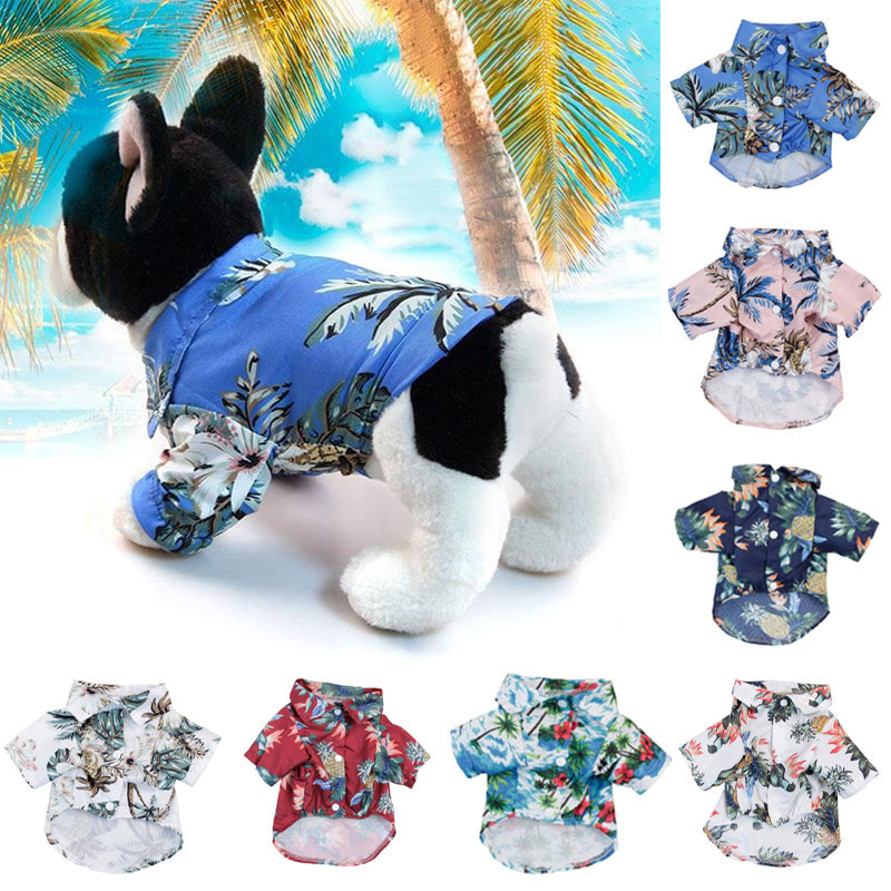 Hawaii-inspirerade T-tröjor för hundar – Sommarstil
