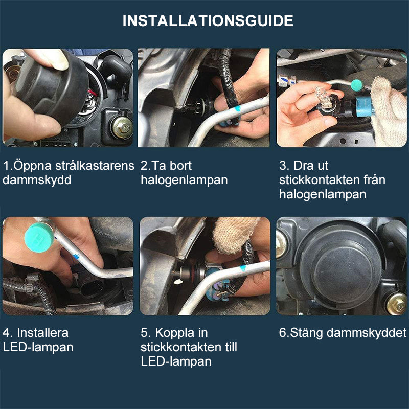 Superstarka LED-bilstrålkastare