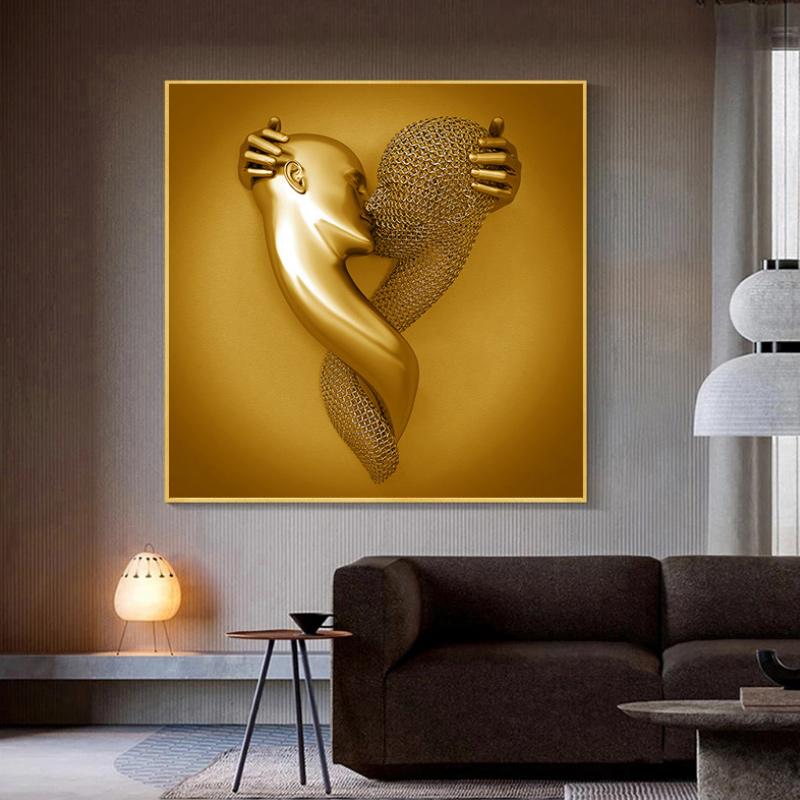 Konstväggmålning med kärlekshjärta på canvas