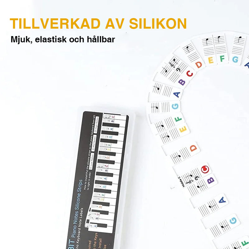 Löstagbara pianoklaviatur-notetiketter för inlärning